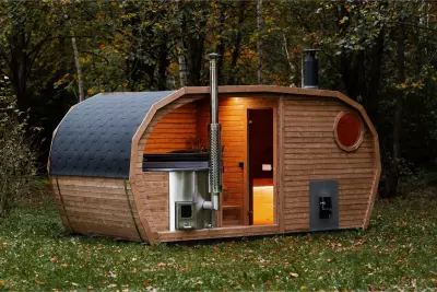 2v1 Oasis Sauna + koupací káď – Luxusní zahradní wellness z thermo dřeva