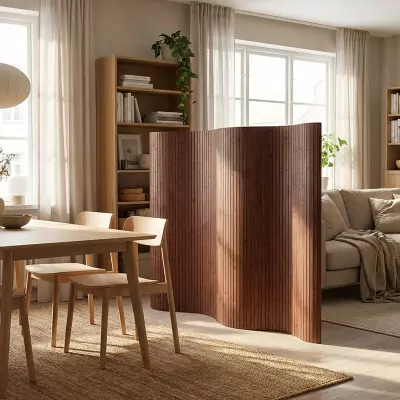 Bambusový paraván o výšce 145 cm tmavě hnědý HS 3138