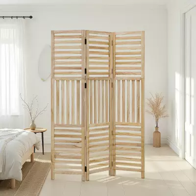 Dřevěný lamelový paraván natural  HS 2903