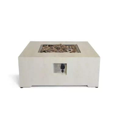 Estate čtvercový plynový krbový stůl  88 travertine