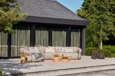 Farzi Lux teakový stolík Ø110x36 cm