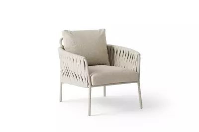 Fiavé nízké jídelní křeslo Misty camel sand/Beachyl bouclé