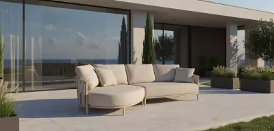 Flow Amori Tuscan Sand Beige – luxusní zahradní sedací souprava s lenoškou