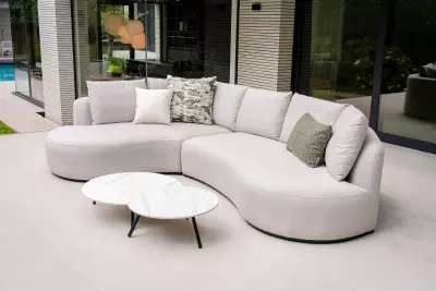 Flow Cava rohová zahradní lounge souprava Graumel Chalk