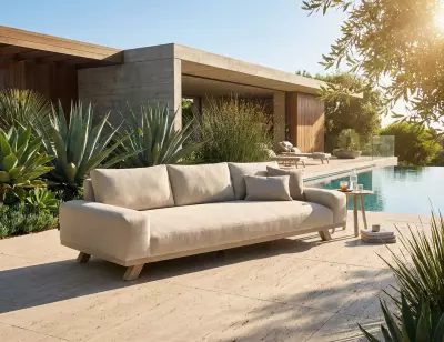 FLOW Easey Tuscan Sand Beige – Luxusní 3místná zahradní pohovka