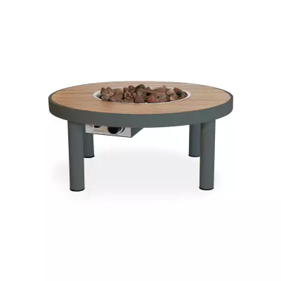 Kulatý plynový krbový stůl Riviera 80 antracit