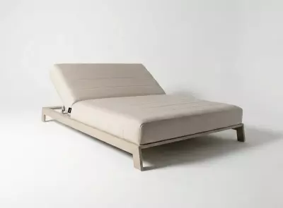 Luxusní dvoumístné zahradní lehátko FLOW Grey Jewel Tuscan Sand Beige