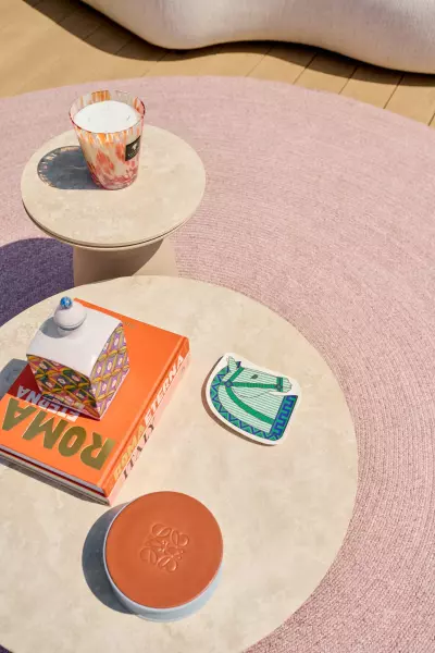 Luxusní konferenční stolek Farzi Ø40x46 cm champagne/Neolith