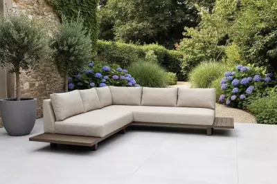 Luxusní zahradní sedací souprava FLOW Emerald Platform Pure Cacao Beige