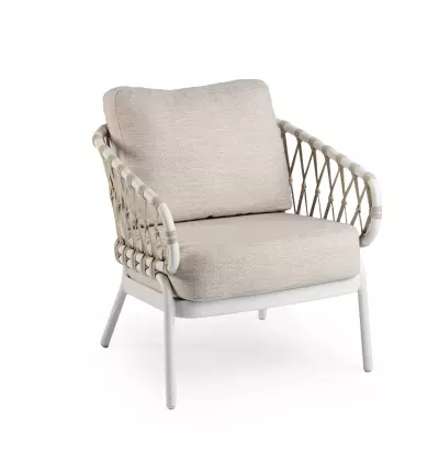 Nízké jídelní zahradní křeslo Natal LOW krémová - outlet