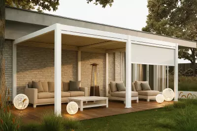 Bílé pergoly SUNS: moderní design, odolnost a styl pro vaši zahradu