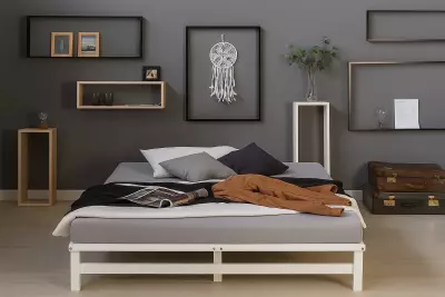 Paletová postel ABREE 140 X 200 bílá