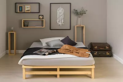 Paletová postel ABREE 140X200 přírodní