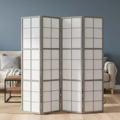 Paraván shoji sivý rám čtyřdílný HS 3143