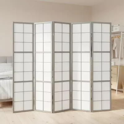 Paraván shoji sivý rám pětidílný HS 3144