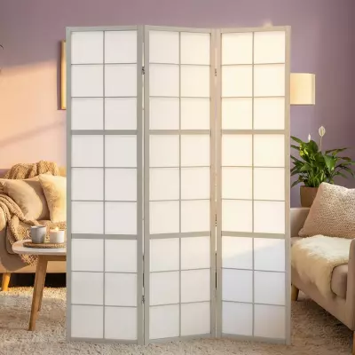 Paraván shoji sivý rám třídílný HS 3142