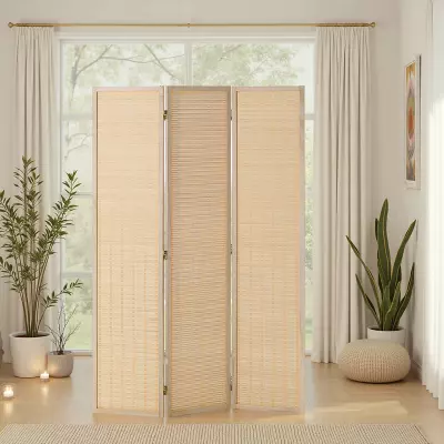 Přírodní paravan s bambusovými lamelami HS 3032