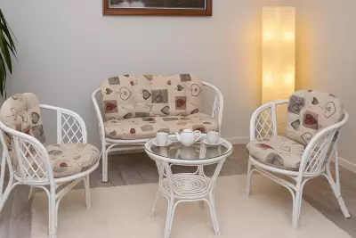 Ratanová sedací souprava Bahama bílá 2+1+1