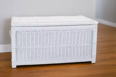 Ratanová truhla XXL bílá