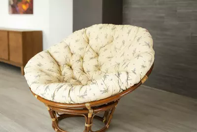 Ratanový Papasan 110 cm – tmavý med