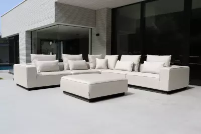Rohová zahradní lounge sestava Flow Velora Graumel Chalk
