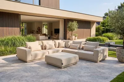 Rohová zahradní lounge sestava Flow Velora Tuscan Sand/Beige