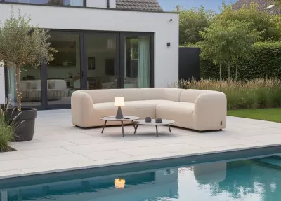 Rohová zahradní lounge sestava Flow Zaro Heather Chalk