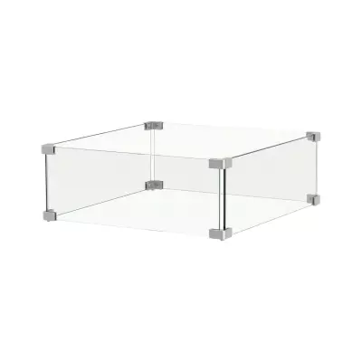 Skleněný kryt na vestavěné ohniště čtvercové  velké