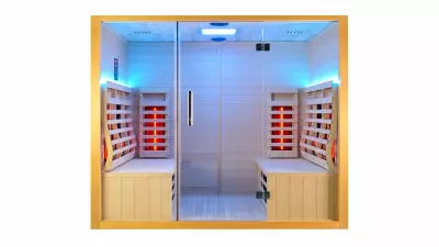 Sumum Quatro – infrasauna pro 4 osoby z Hemlocku, 210 × 130 × 190 cm