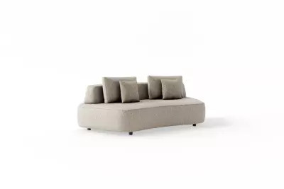 SUNS Blocchi 2 Seater Curved – zaoblená zahradní pohovka Pebble Desert Bouclé