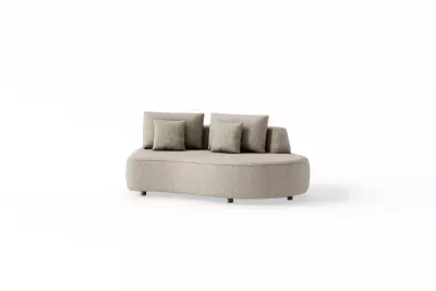 SUNS Blocchi 2-Seater Moon Left – levostranná zahradní pohovka Pebble Desert Bouclé