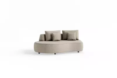 SUNS Blocchi 2-Seater Moon Right – pravostranná zahradní pohovka Pebble Desert Bouclé
