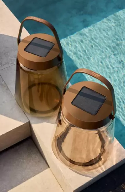 Venkovní solární lampa LUNA L bronze/kouřově hnědá