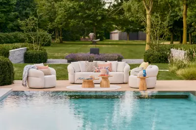 VENOSA Sofa Set – luxusní čalouněná lounge sestava - Seashell Bouclé