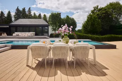 Zahradní jídelní židle Avero Misty camel sand/Seashell bouclé