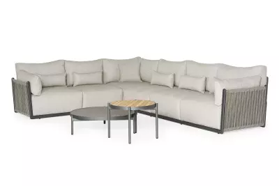 Zahradní rohový set SUNS SORRENTO antracit/soft grey - outlet